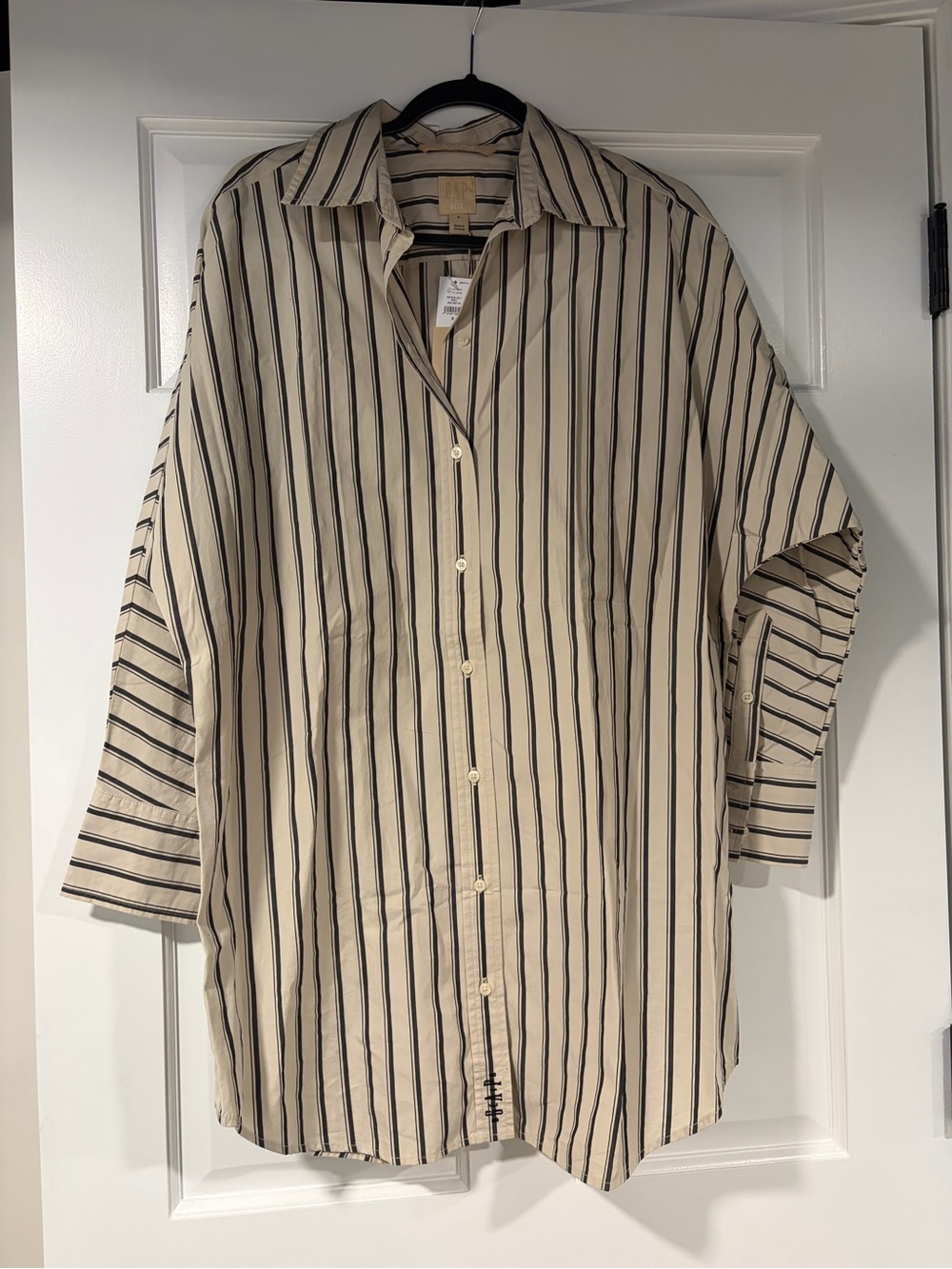 Gap x BEIS stripe big shirt cotton button down NWT - Picture 6 of 12